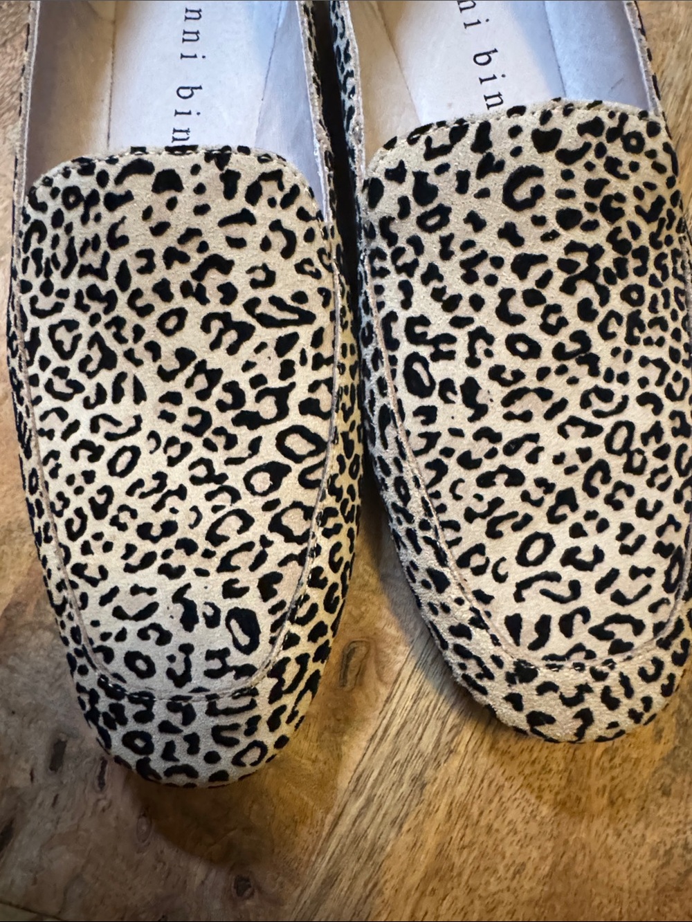 Gianni Bini Leopard Print Slip-On Loafers - Beige & Black Size 9 - Picture 10 of 10
